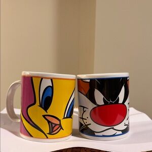 Looney Tunes Tweety & Sylvester Ceramic Mug Set - Yellow & Black